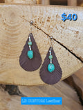 Fringe turquoise and silver earrings